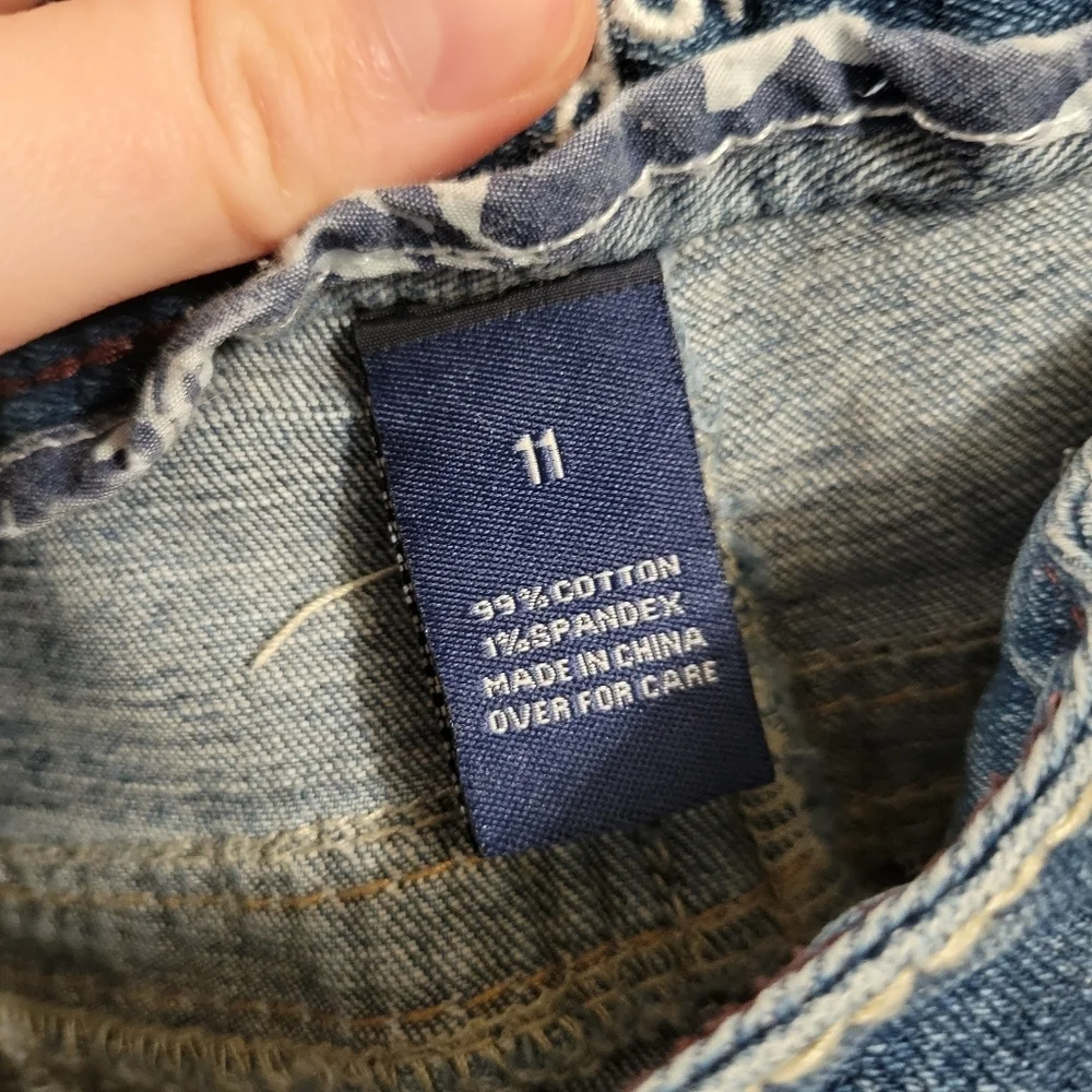 Y2K Amethyst Bleached Distressed Low Rise Boot Cut Denim Jeans - Picture 8 of 9